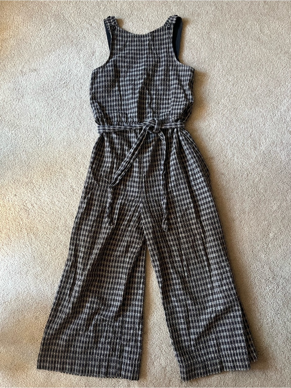 Ace & Jig Navy and Cream Geometric pattern Wide-Leg Jumpsuit